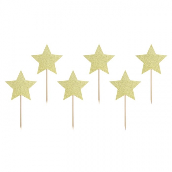 Cupcake Topper - Golden Stars